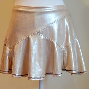 LUCKY IN LOVE Small Champagne Gold Tennis Skirt- NWT